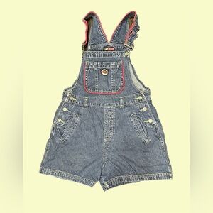 Vintage 90’s Women’s Squeeze Overalls with Red Trim